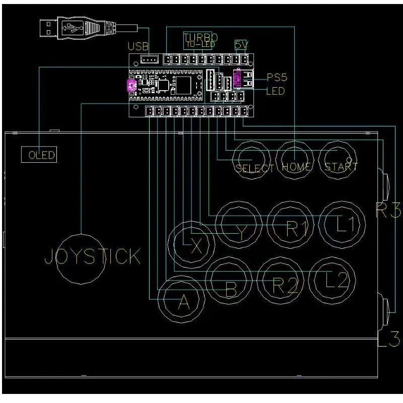 USB Wired Raspberry Pi Hitbox Arcade Controller Support PC360/Android/XBOX/ ONE/PS3/PS4/PS5 Fight Stick Arcade