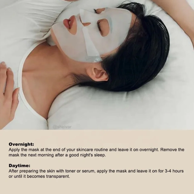 OEM LOGO Hydrogel White Bio-Collagen Disposable Anti Wrinkle Firming Hydrating Overnight Sleeping Facial Sheet Mask