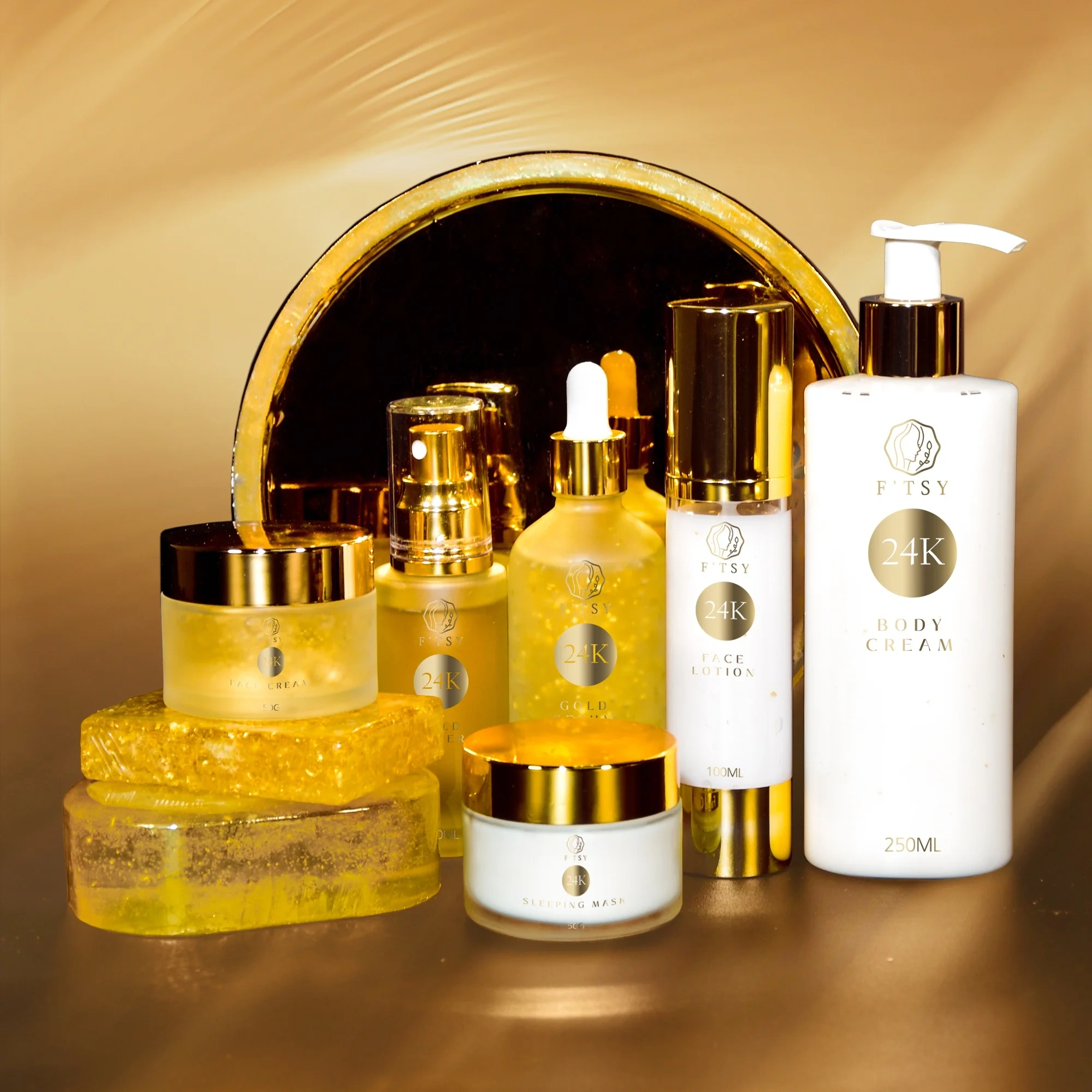 24K Gold Skincare Set, Anti-Aging & Brightening