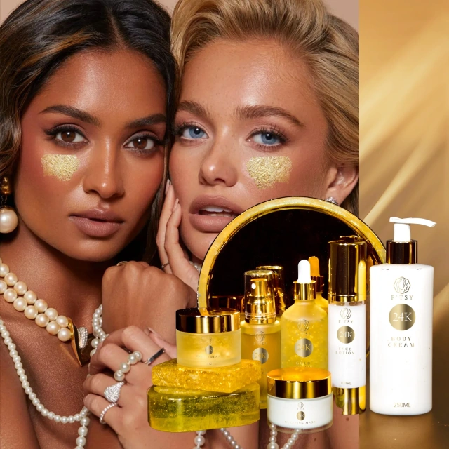 24K Gold Skincare Set, Anti-Aging & Brightening