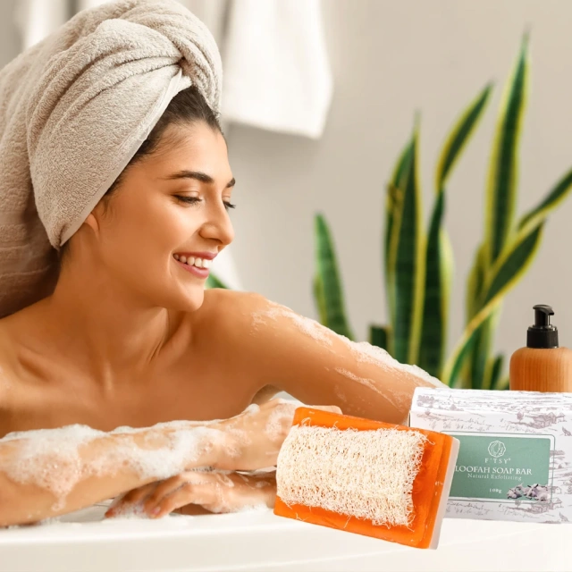 Goat Milk Honey Loofah Exfoliating Soap
