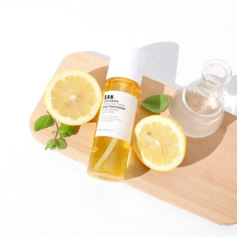 OEM Natural Vegan PH Balancing Pore Minimizer Helps Hydrate Brightening Skin Lemon Vitamin C Facial Toner Mist