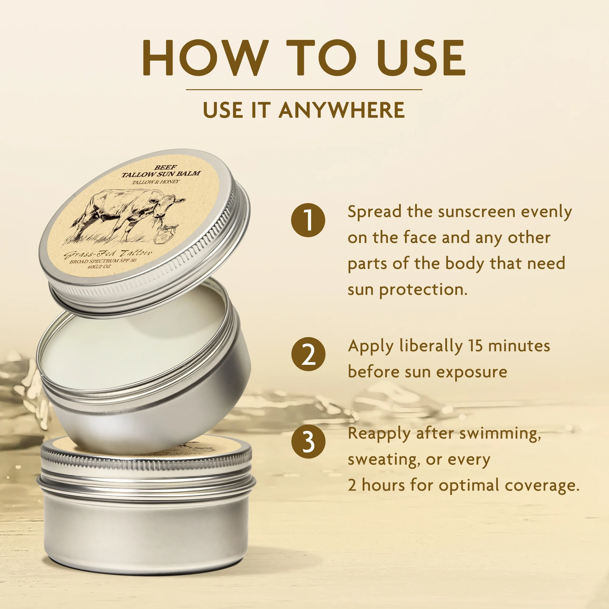 Beef Tallow Sunscreen Balm