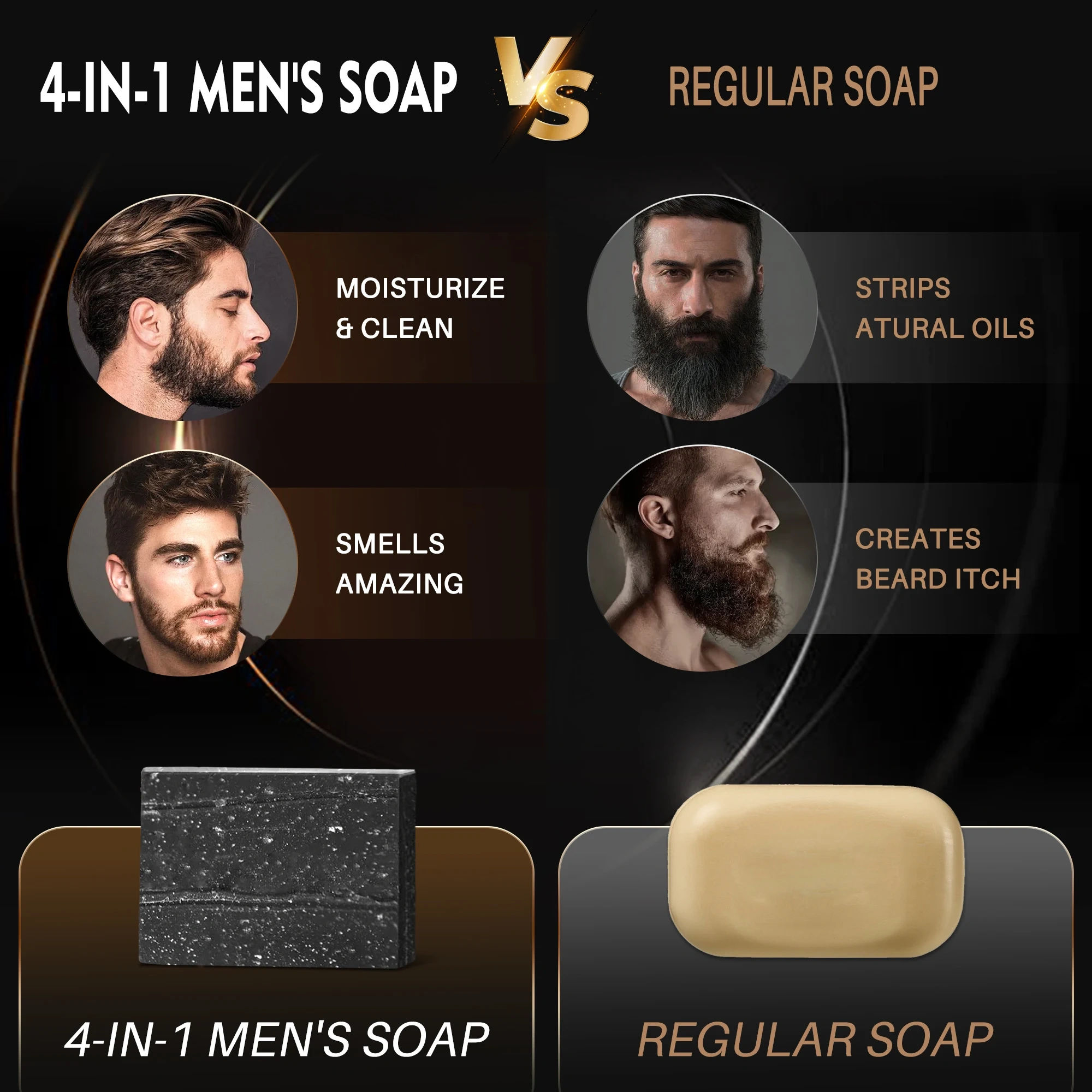 4-in-1 Soap — Beard Wash, Shampoo, Body Wash & Conditioner