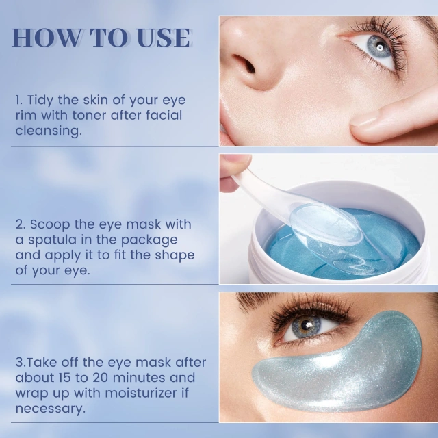 Private Label Reduce Wrinkles Puffy Eyes Agave Eye Patch  Anti Aging Firming Crystal Hydro Under Eye Patch Mask