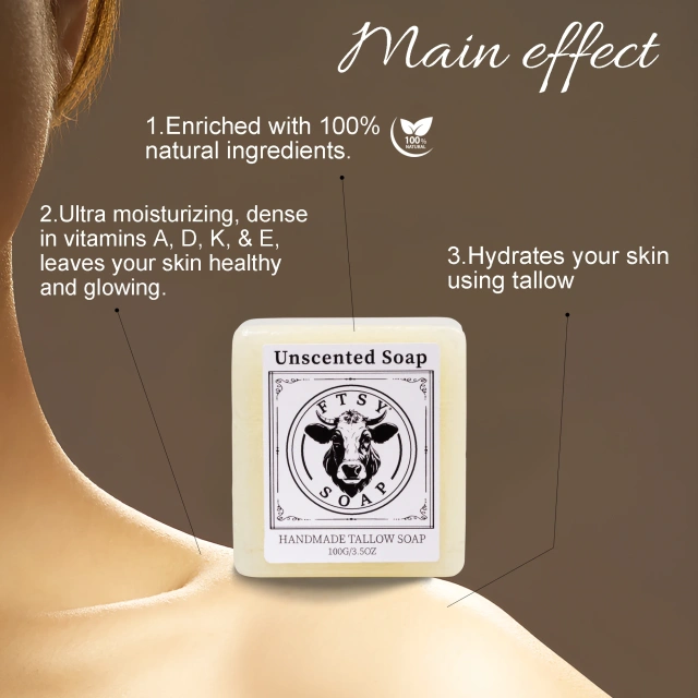 Unscented Beef Tallow Soap
