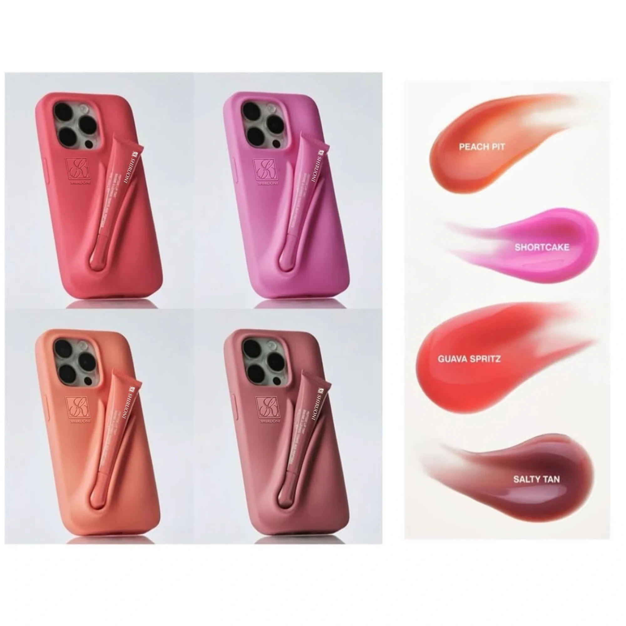 Private Label Hot Selling Peptide Lip Tint Hydrating Nourishing Non-Sticky Lip Gloss Lip Balm with Phone Case