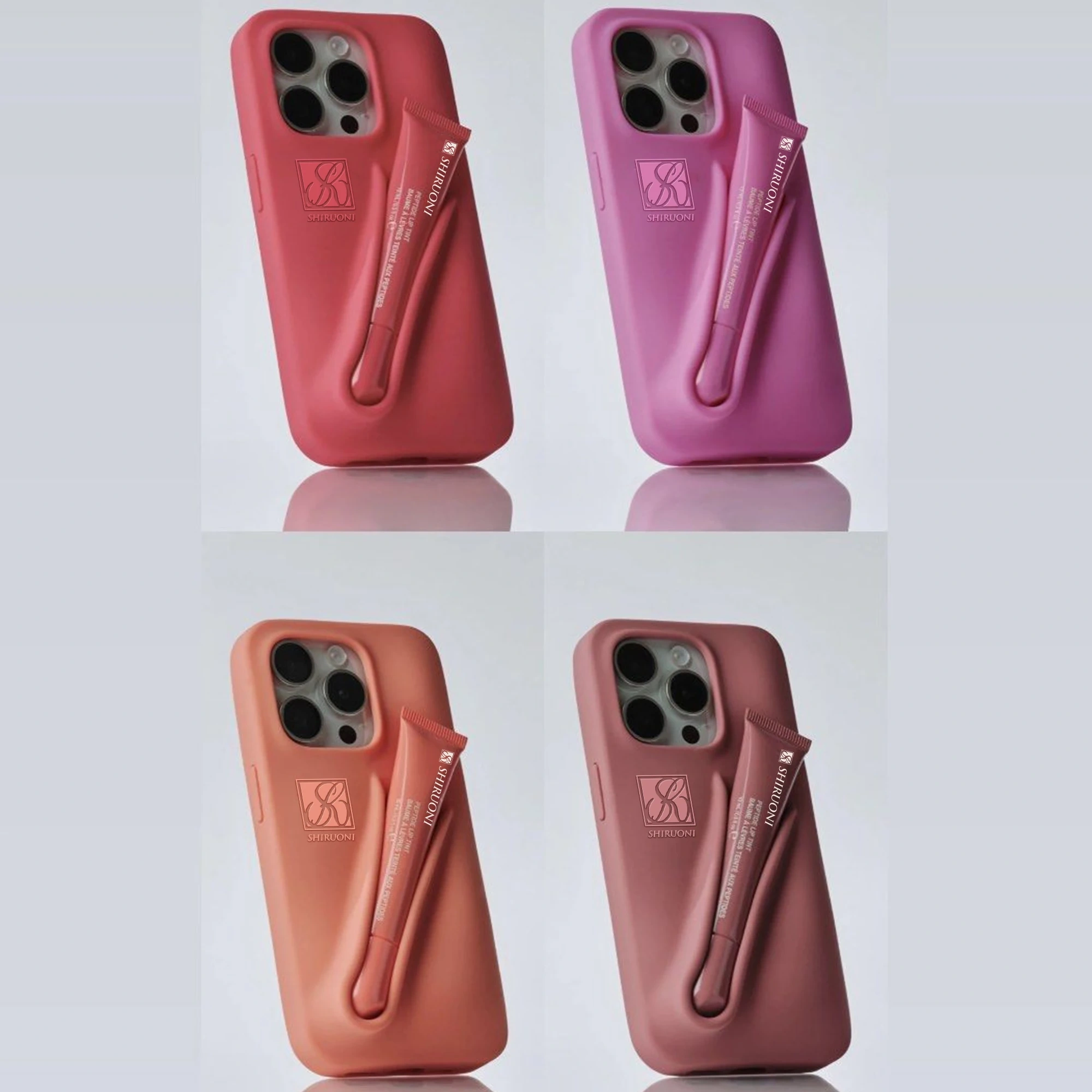 Private Label Hot Selling Peptide Lip Tint Hydrating Nourishing Non-Sticky Lip Gloss Lip Balm with Phone Case