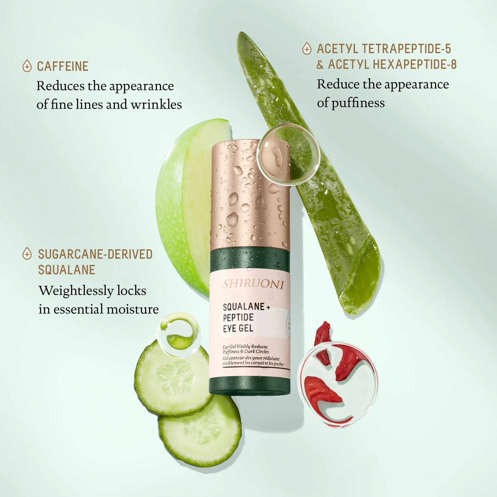 Caffeine Peptides Squalane Anti-Aging Eye Gel Ingredients