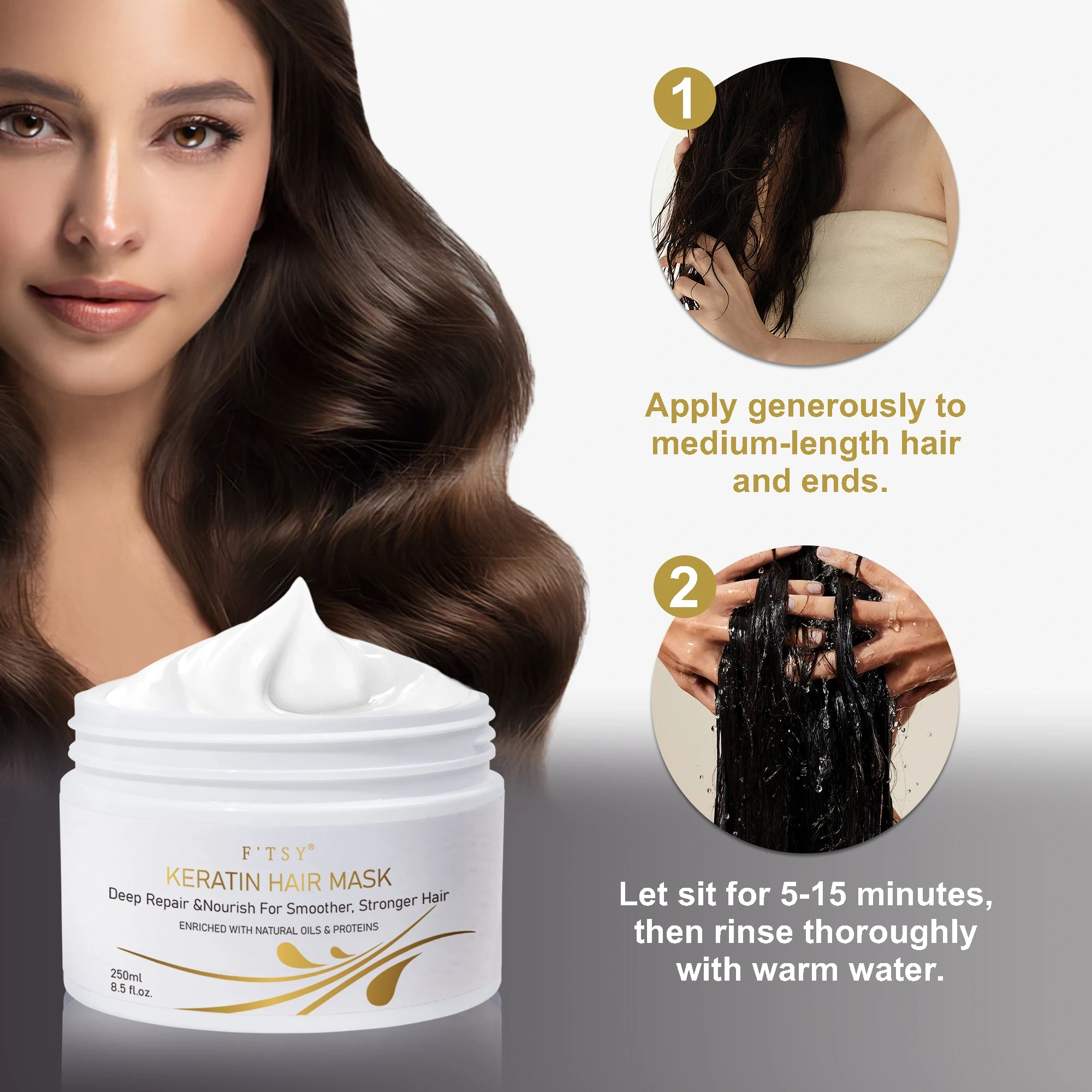 Keratin Mud Hair Mask, Frizz Repair
