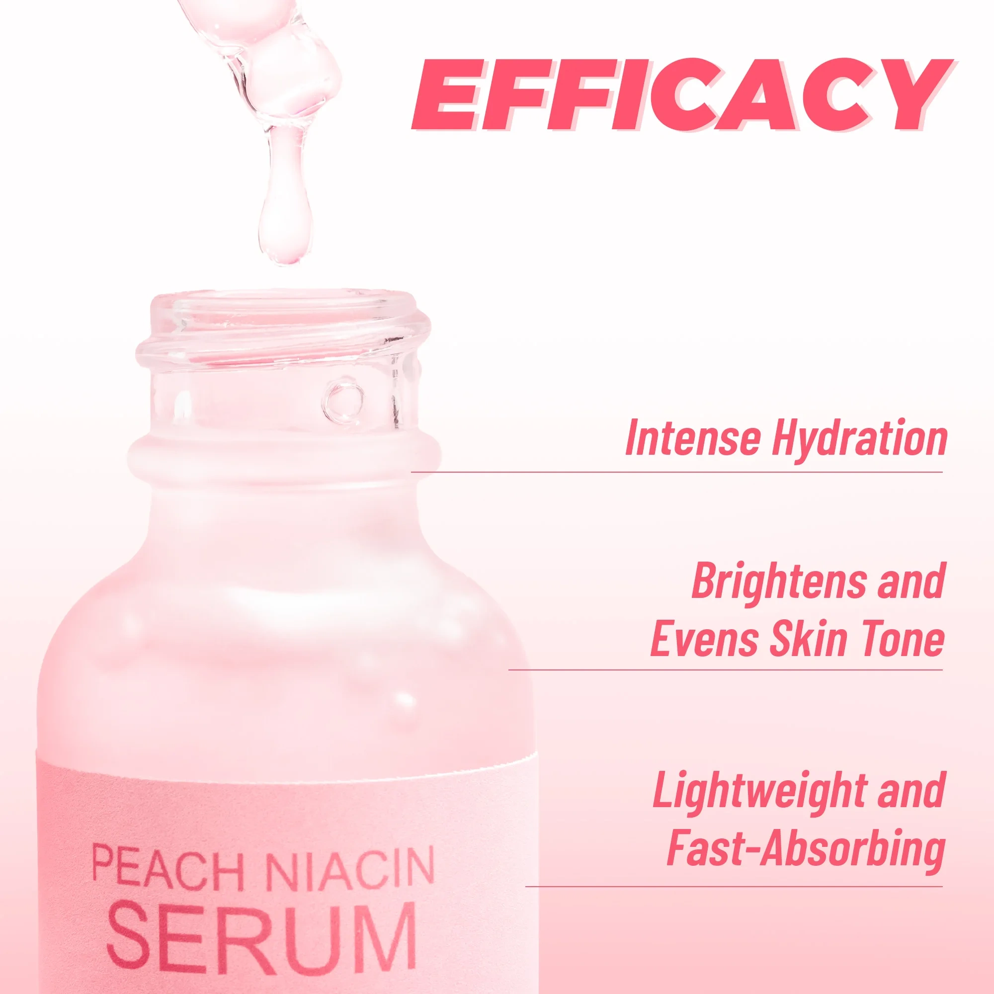 Peach 77% Niacinamide Serum for Uneven Skin Tone，Hydrating Brightening