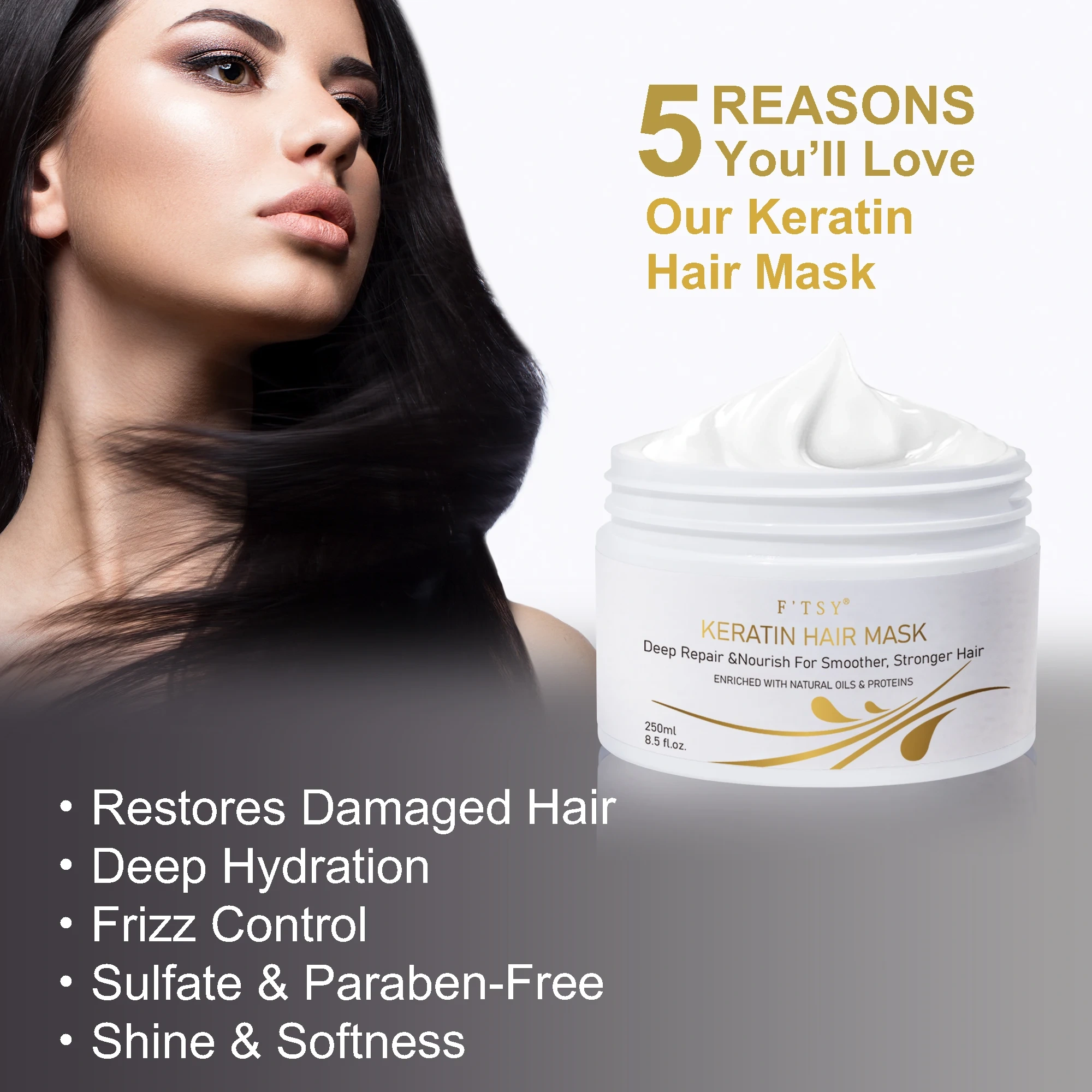Keratin Mud Hair Mask, Frizz Repair