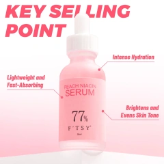 Peach 77% Niacinamide Serum for Uneven Skin Tone，Hydrating Brightening