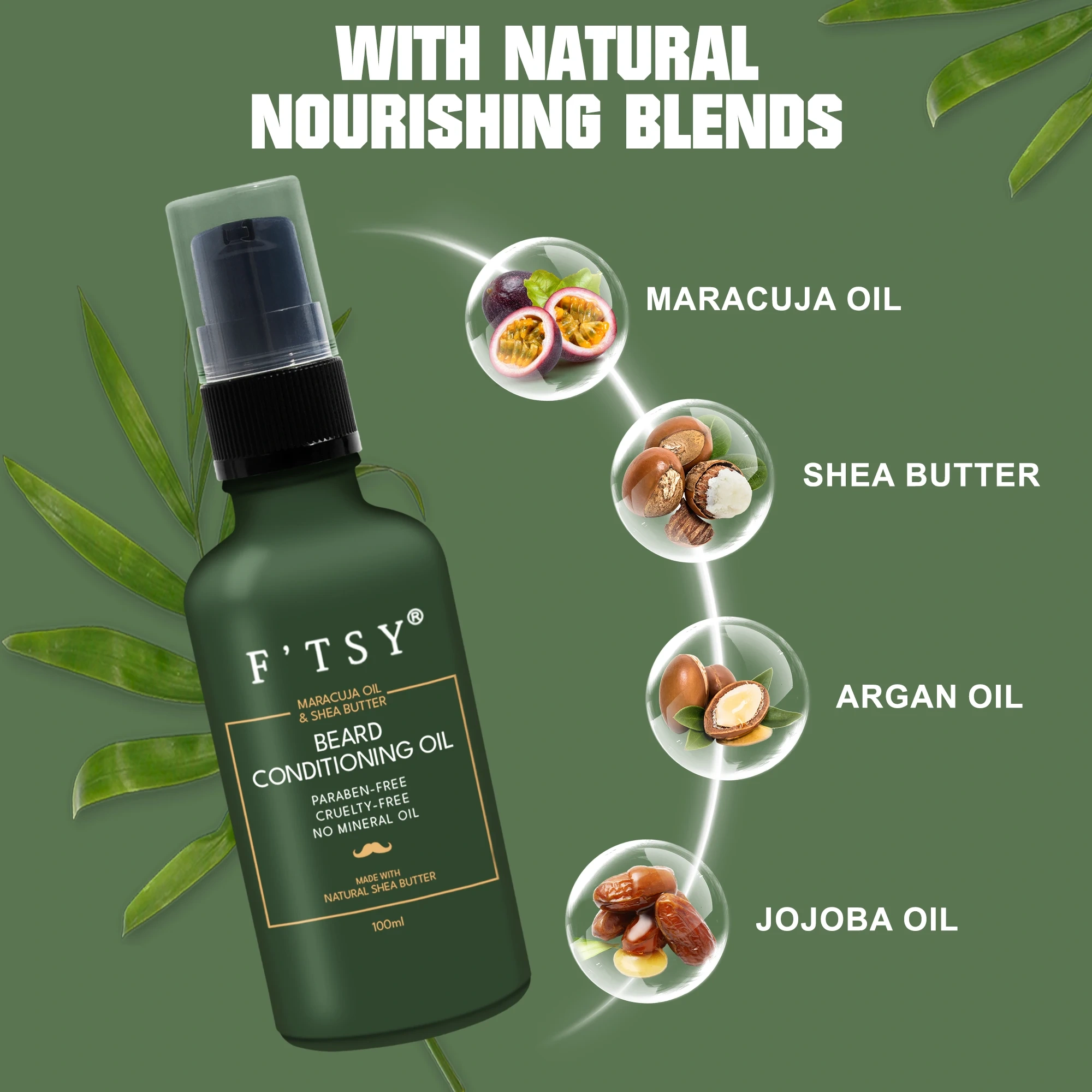 Private Label Vegan Organic Beard Growth Oils Strengthen Tea Tree Oil Natural Beard Care Conditioning Oil