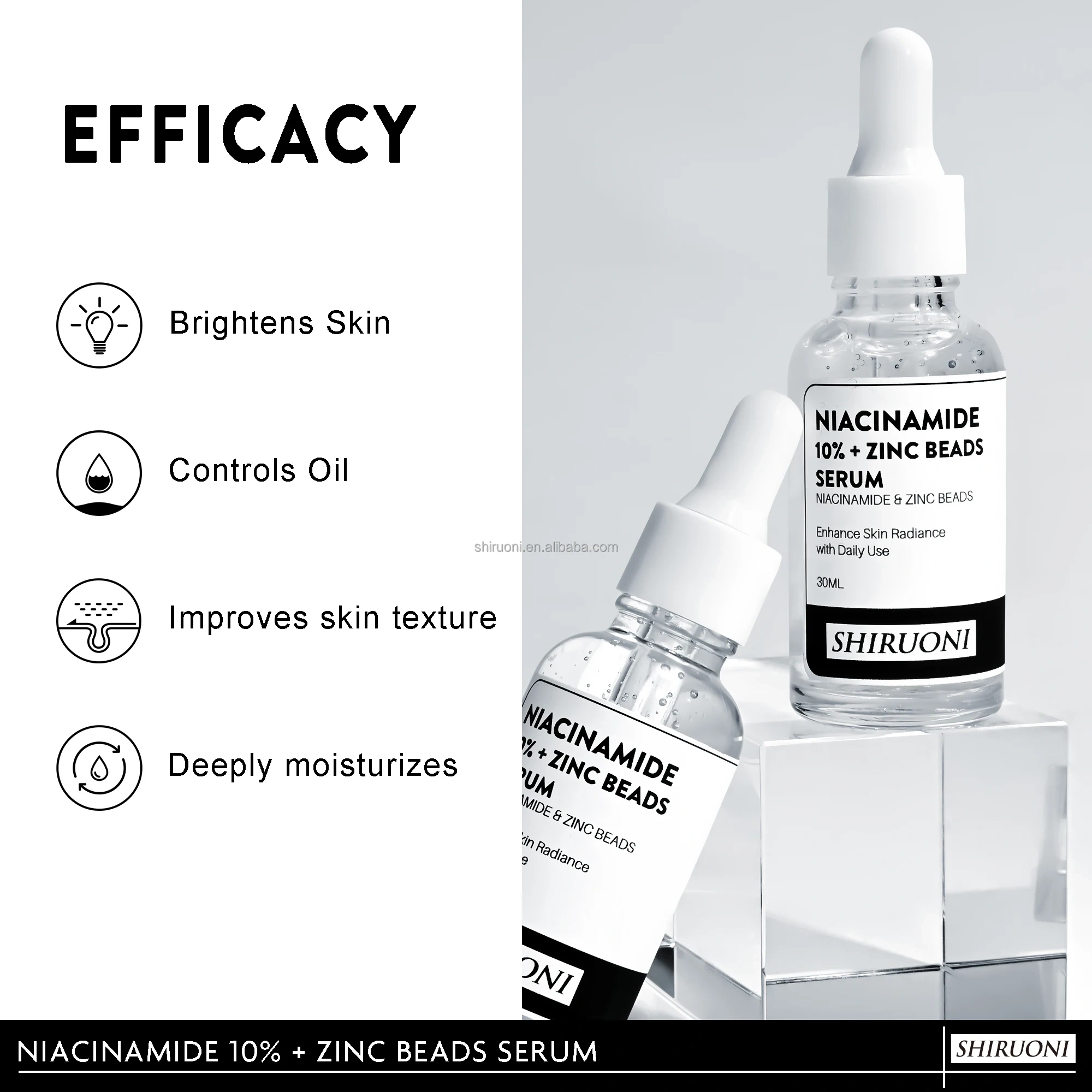 Niacinamide Zinc Beads Serum, Acne & Glow