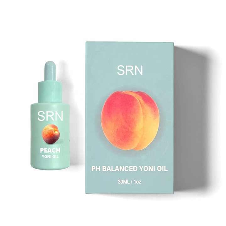 Private Label Organic Sweet Peach Vaginal Bikini Area Yoni Oil PH Balanced Non Greasy Intimate Moisturizer Oil