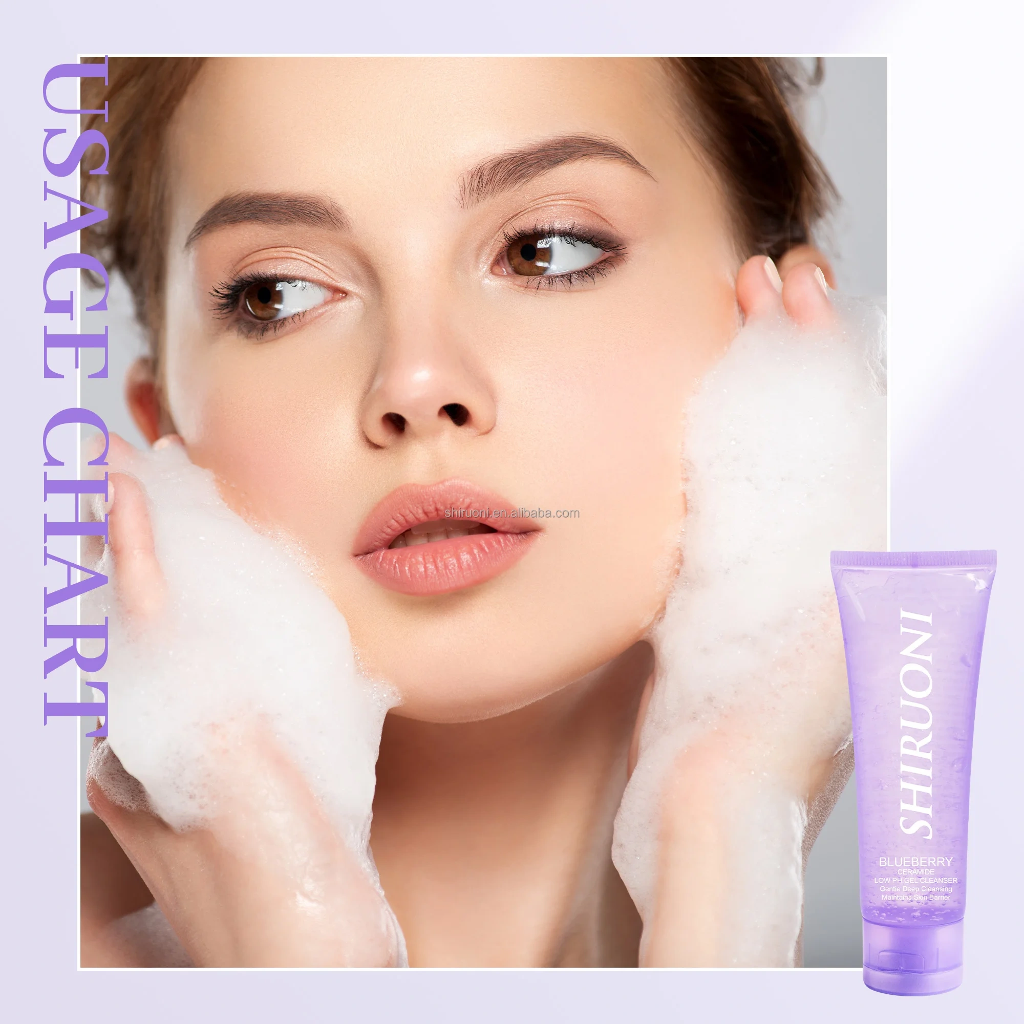 Blueberry Ceramide Gentle Cleanser Gel, Low pH