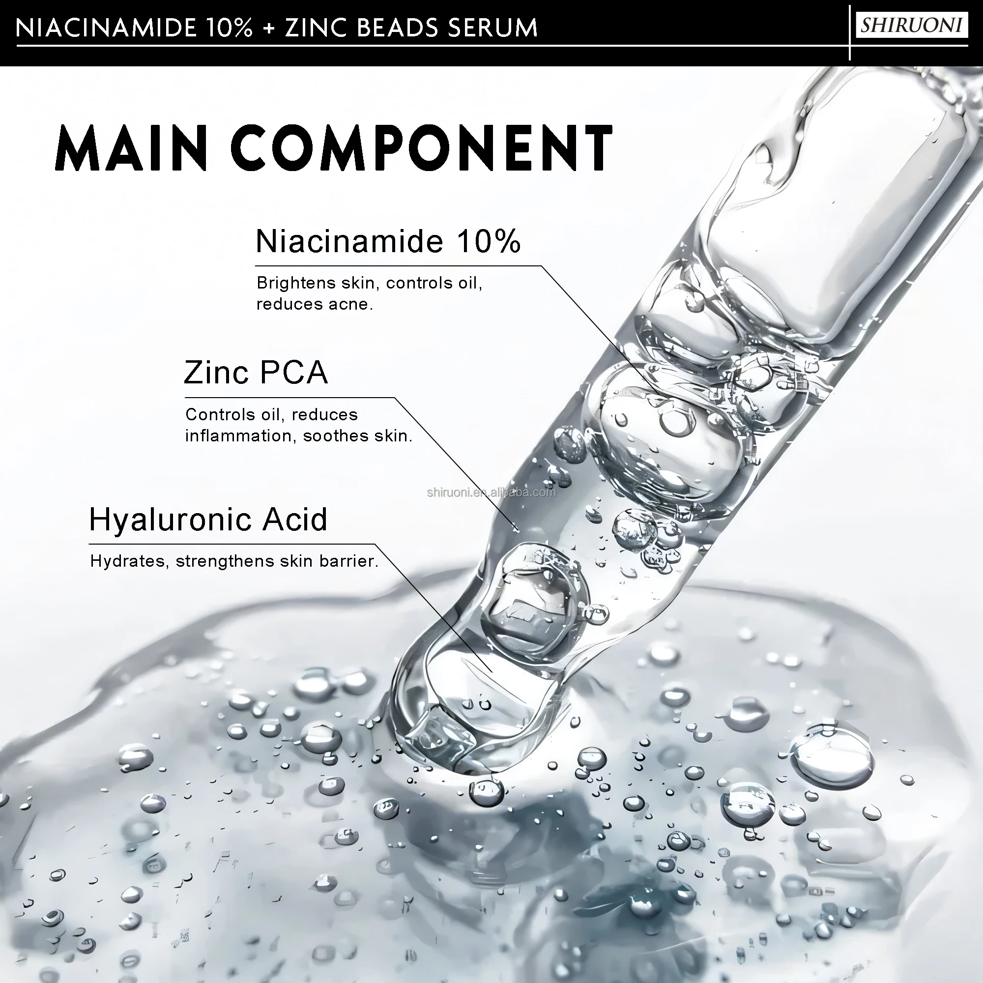 Niacinamide Zinc Beads Serum, Acne & Glow