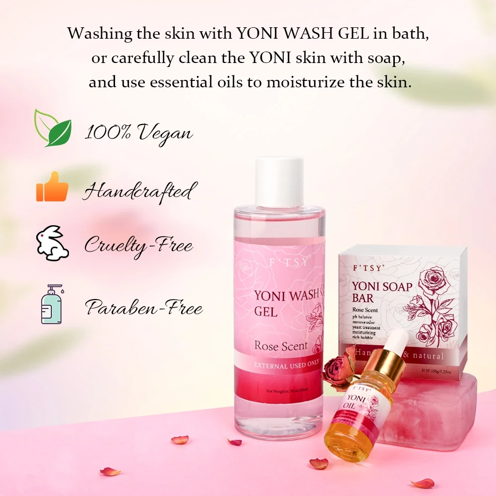 Rose Yoni Care Set, Cleansing & Hydrating