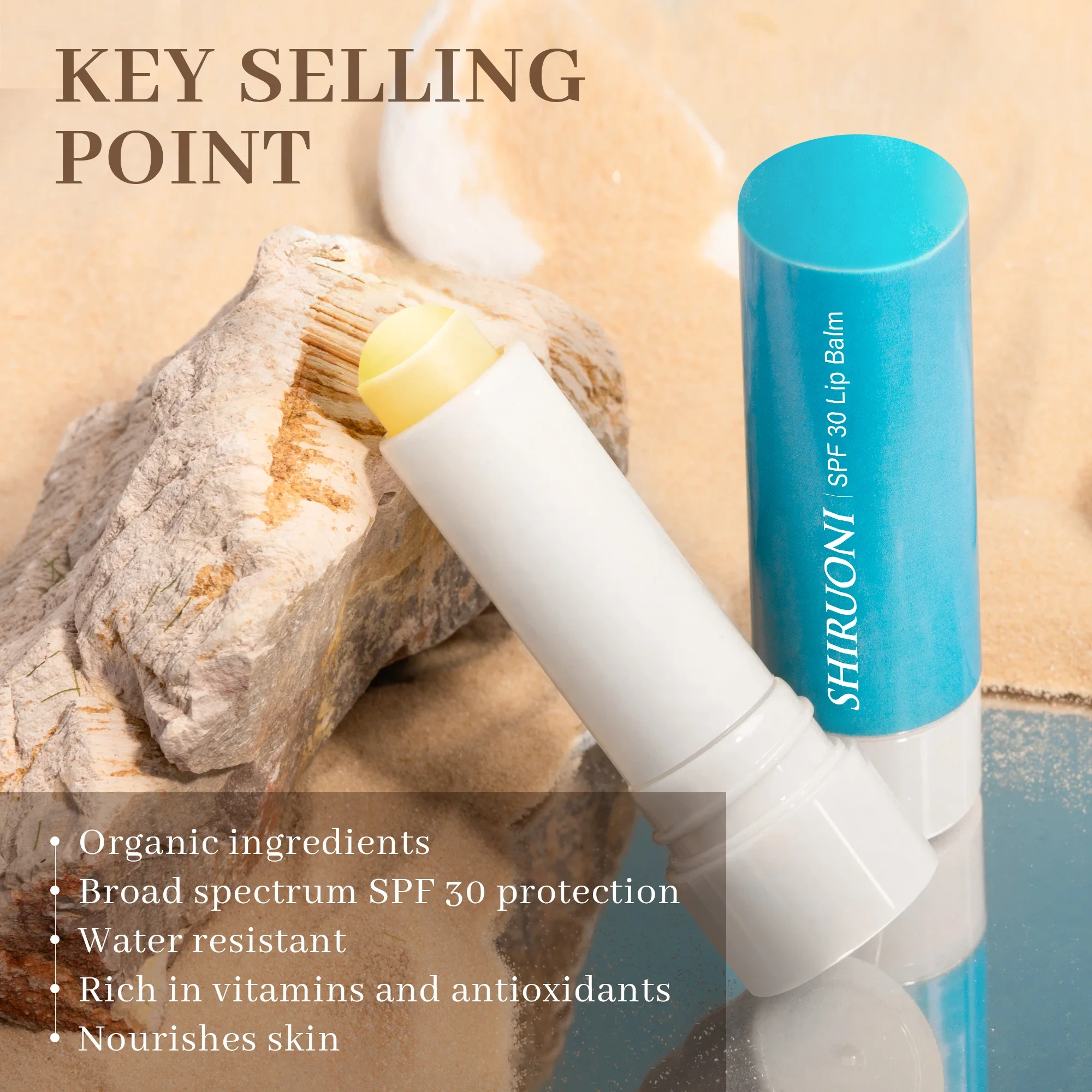 Glossy Organic Lip Balm with SPF