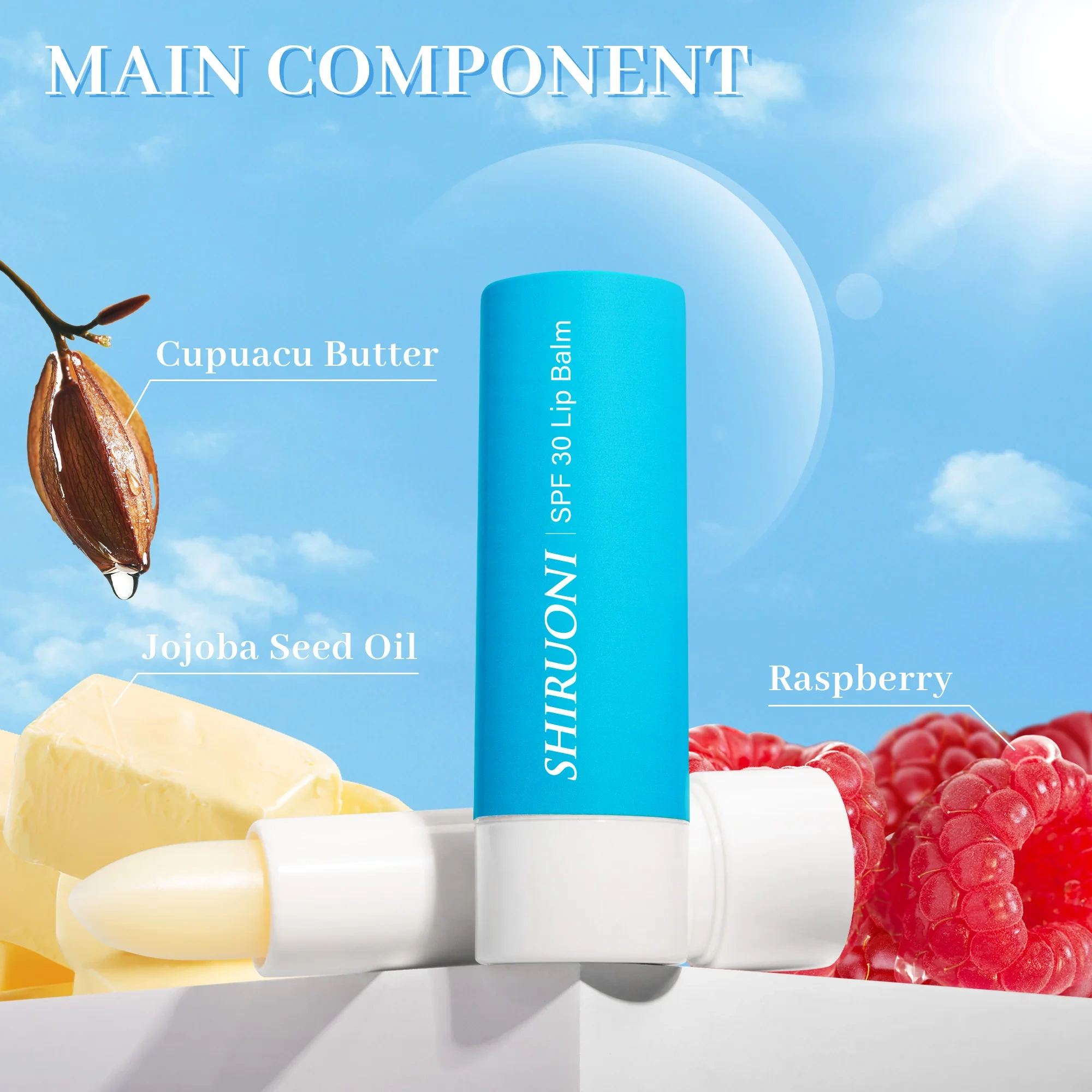 Glossy Organic Lip Balm with SPF