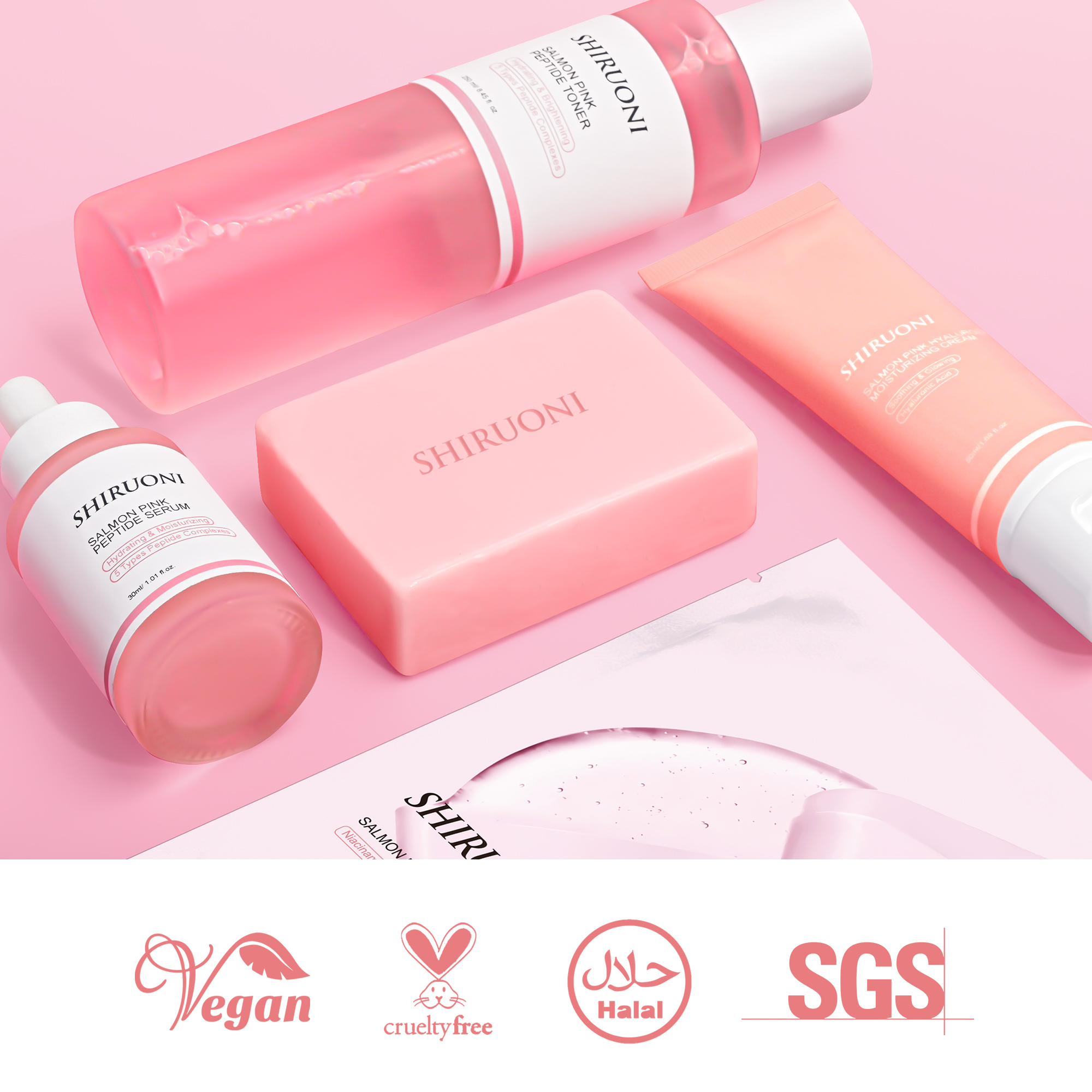 Salmon PDRN Pink Peptide Skin Care Set, Firming Moisturizing Hydrating
