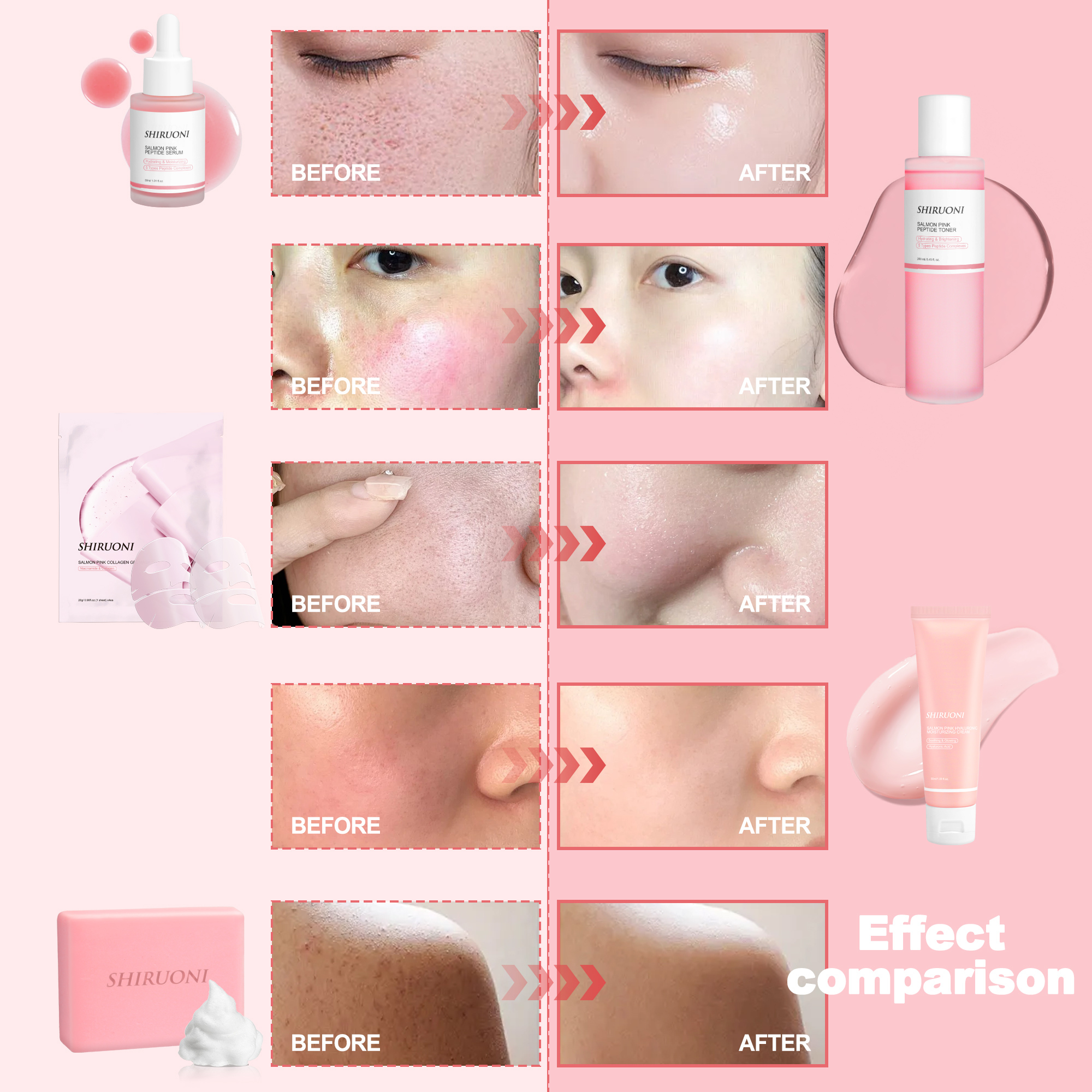 Salmon PDRN Pink Peptide Skin Care Set, Firming Moisturizing Hydrating