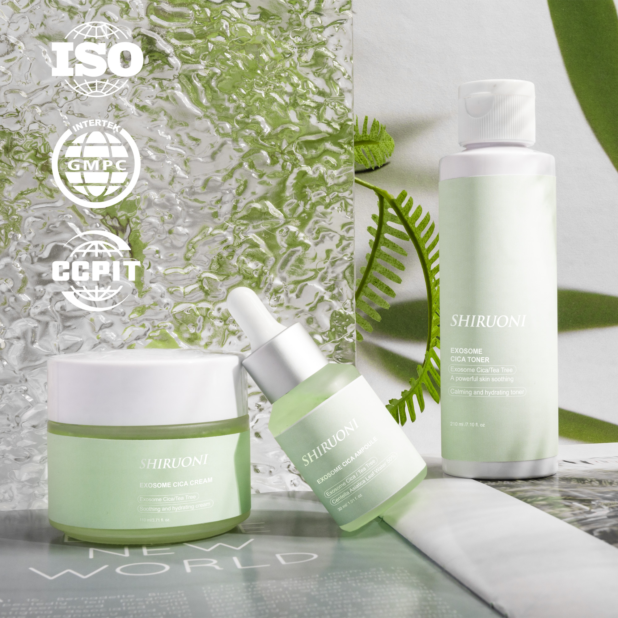 Exosome Centella Asiatica Cica Skin Care Set, Toner + Serum +