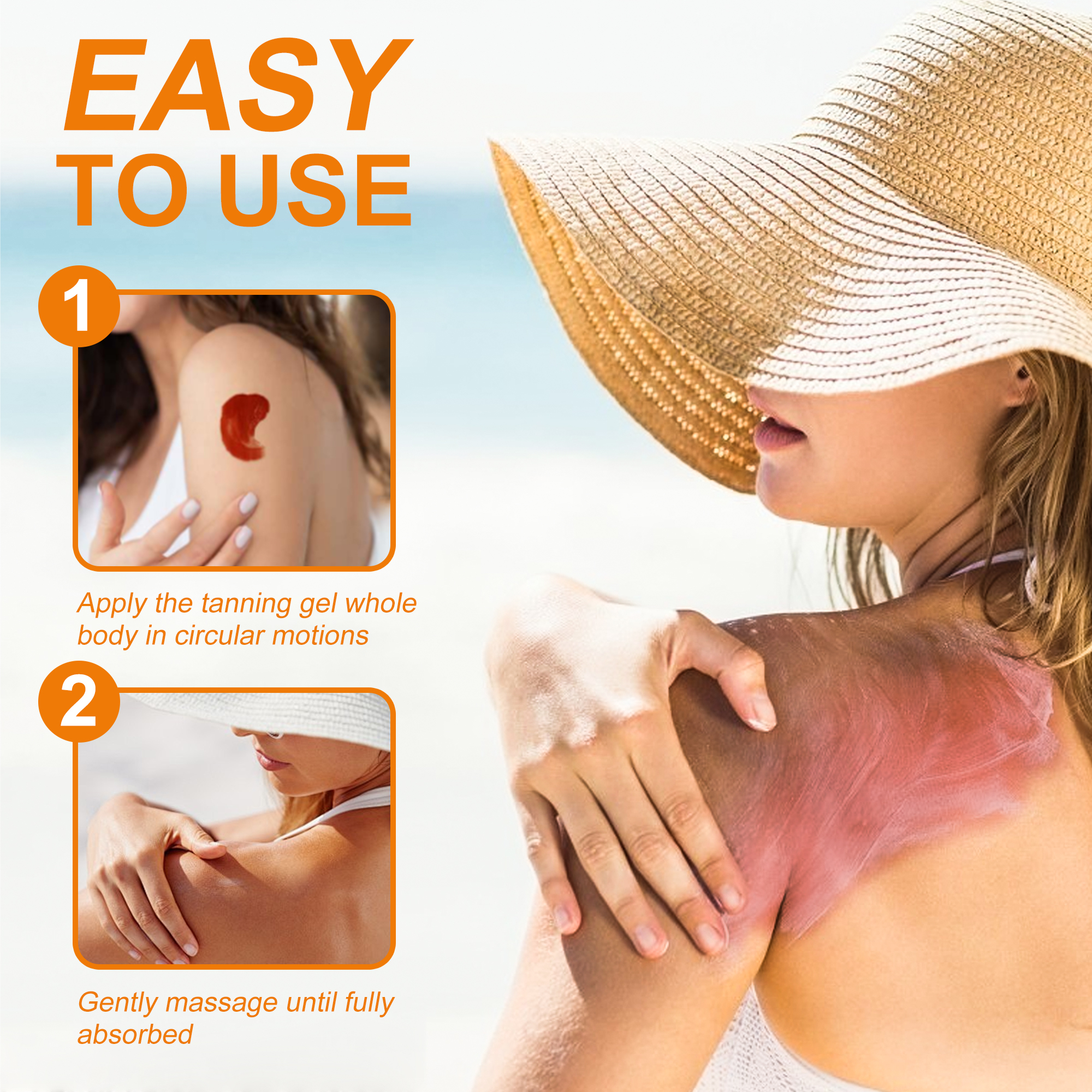 Instant Sun-Kissed Glow Tanning Gel, Long-Lasting