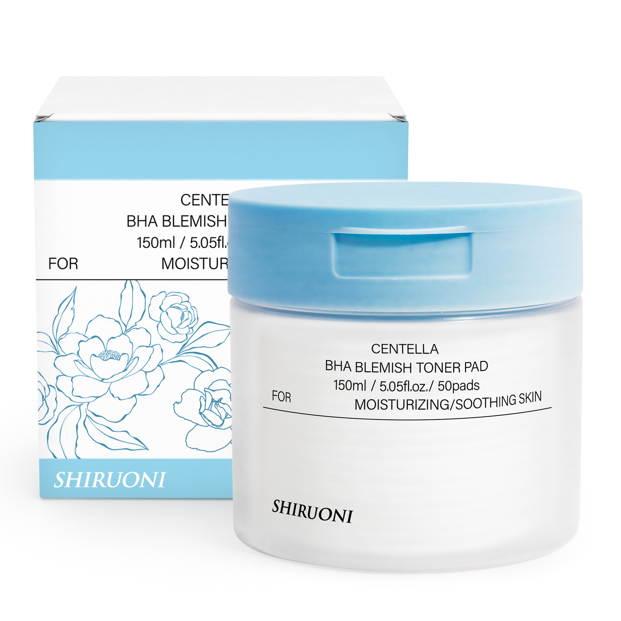 Shiruoni Centella BHA Blemish Toner Pads are specially designed to provide gentle exfoliation, deep hydration, and soothing care for blemish-prone skin. Infused with BHA + PHA + LHA complex, Centella Asiatica, and Camellia Extract, these pads help refine pores, calm irritation, and improve overall skin texture without causing dryness or sensitivity.
