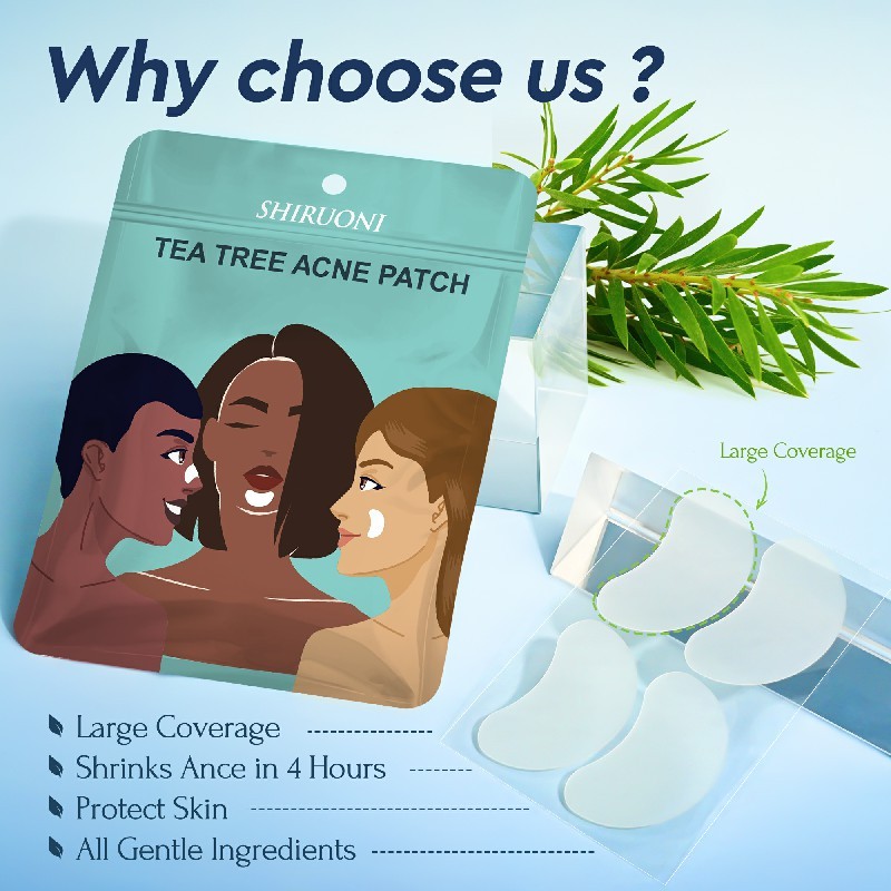 Rapid Action: Visibly shrinks acne in just 4 hours.

Large Coverage Patch: Designed to cover and treat larger or multiple blemishes.

Scar Prevention: Helps protect the skin and reduce post-acne marks.

Natural Ingredients: Tea Tree Oil and Calendula Oil calm and treat blemishes.

OEM & Private Label Available: Fully customizable for brand, size, and packaging.

