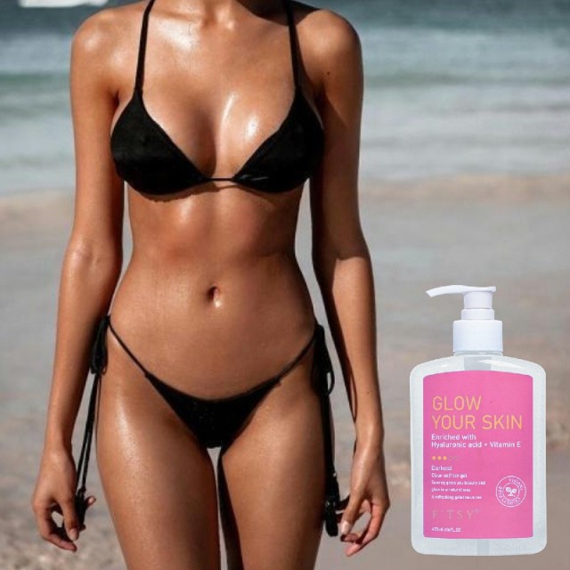 A transparent tanning gel that hydrates, brightens, and delivers a beautiful glow with each use.