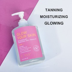 A transparent tanning gel that hydrates, brightens, and delivers a beautiful glow with each use.