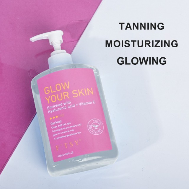 A transparent tanning gel that hydrates, brightens, and delivers a beautiful glow with each use.