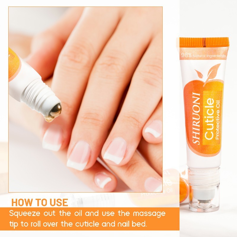 How to Use

Clean hands and nails thoroughly.

Squeeze a small amount of oil through the massage tip.

Roll directly onto cuticles and nail bed.

Massage gently until fully absorbed.

Apply daily for best results.
