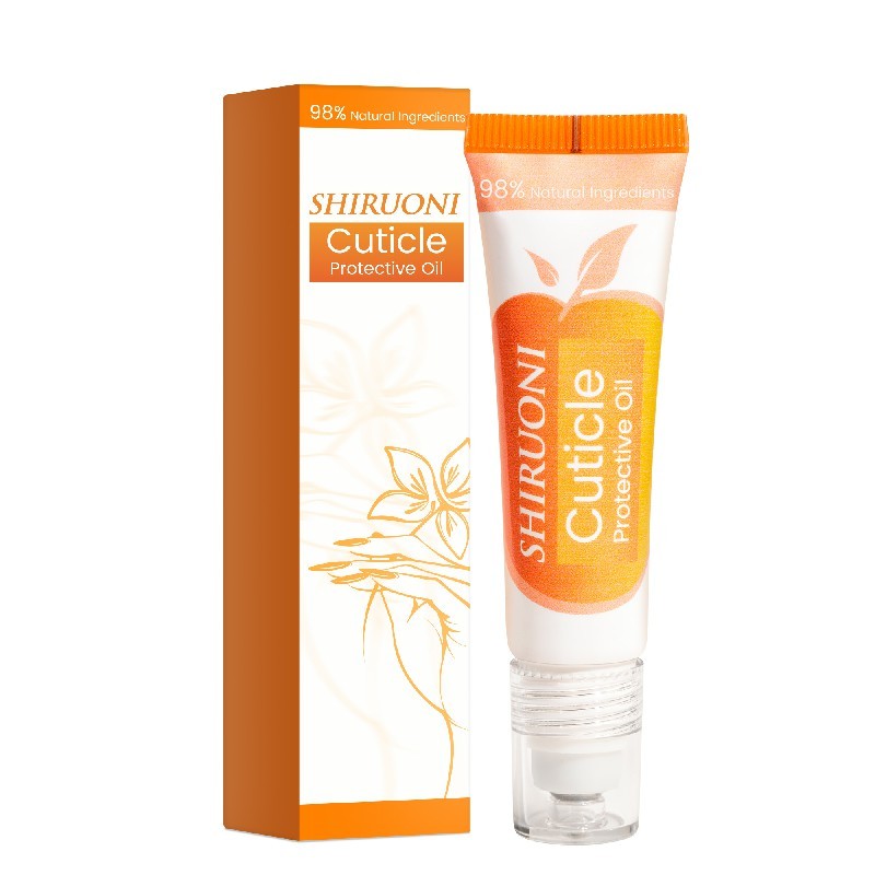 This natural cuticle oil blends almond oil, jojoba seed oil, and vitamin E to moisturize, nourish, and repair dry or damaged cuticles. Features a built-in massage tip for easy application. Ideal for daily use. OEM & private label available.