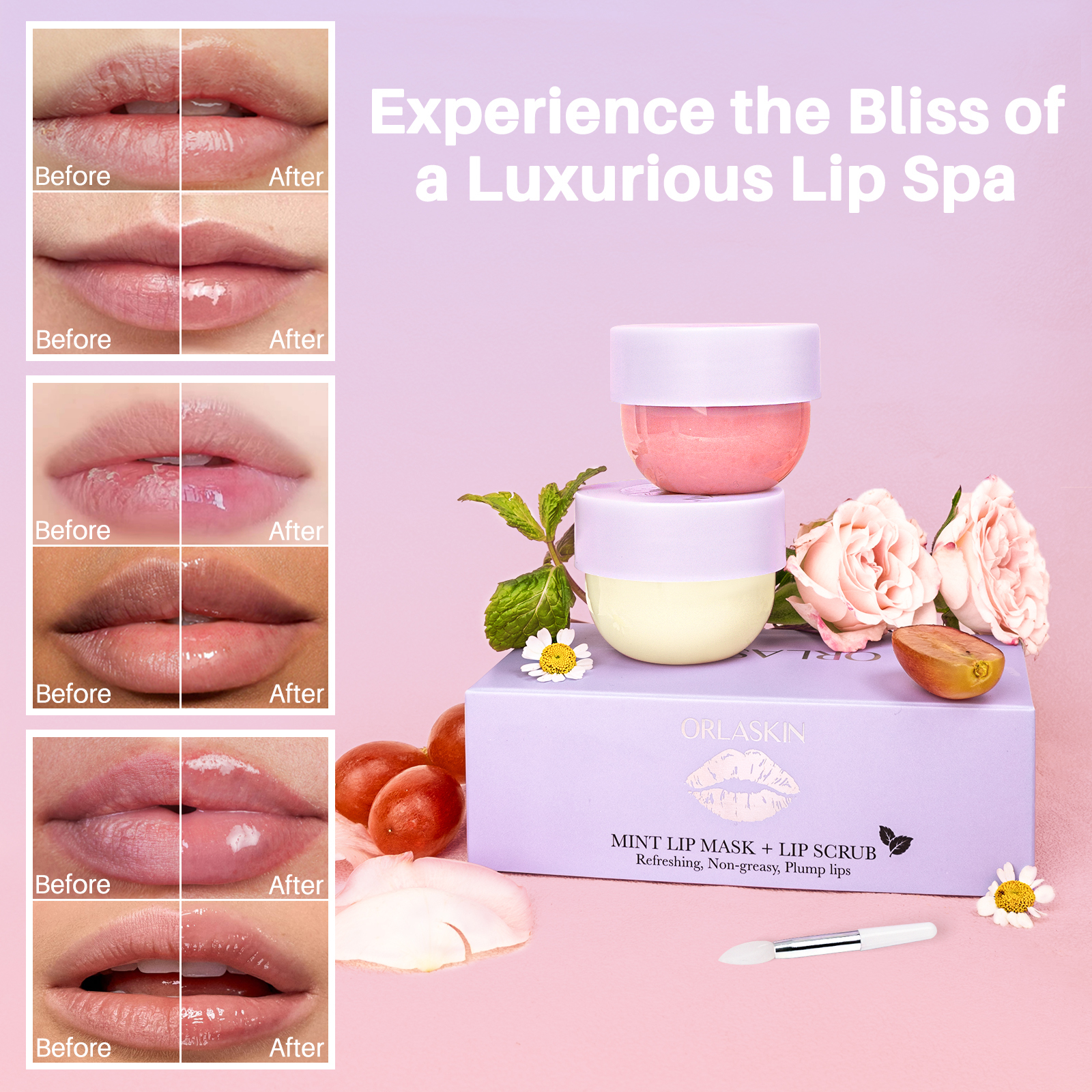 Mint Lip Mask + Lip Scrub  [ In-stock ]