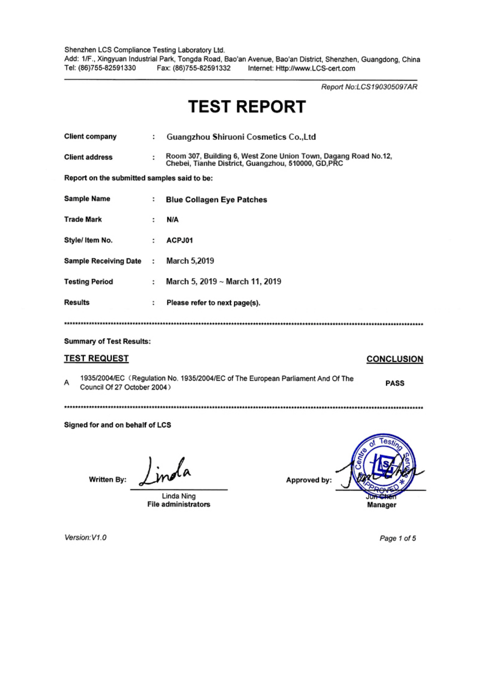 Heavy Metal Test Report