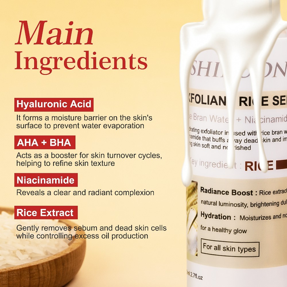 Exfoliant Rice Serum, Niacinamide & AHA BHA
