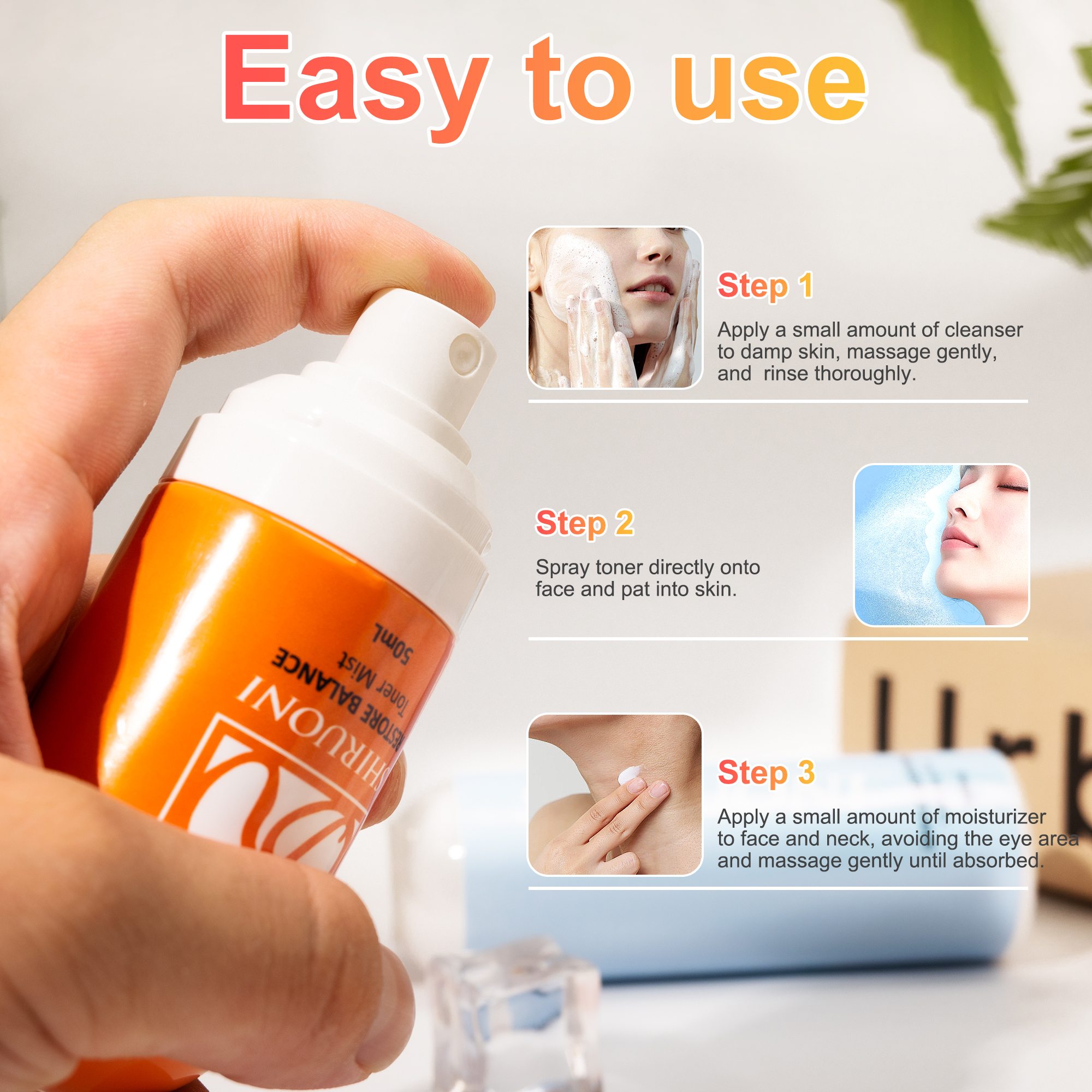 Teen Skincare Set with Cleanser, Toner & Moisturizer