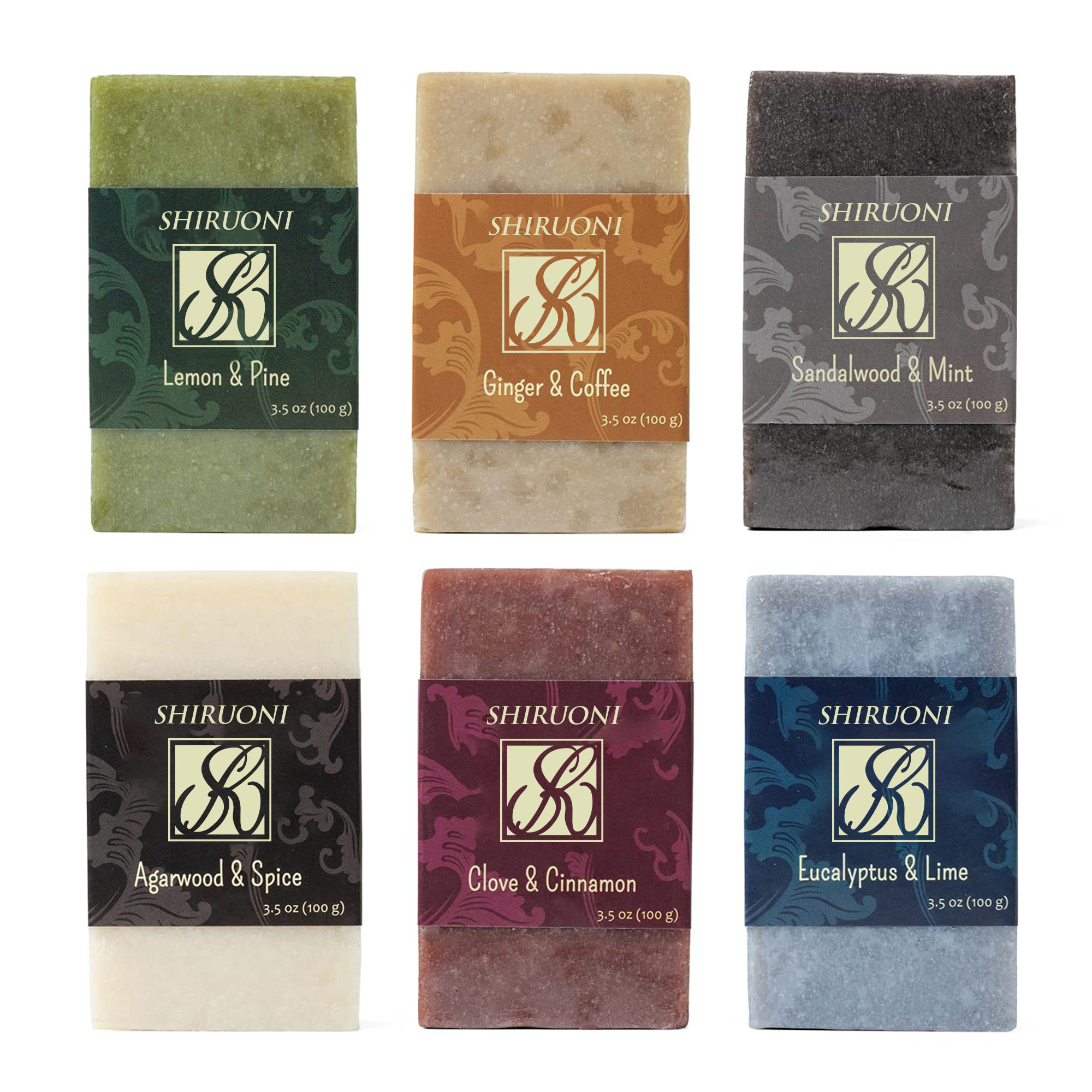 Cold-Processed Natural Soap Bar, 6-Variant, for Men