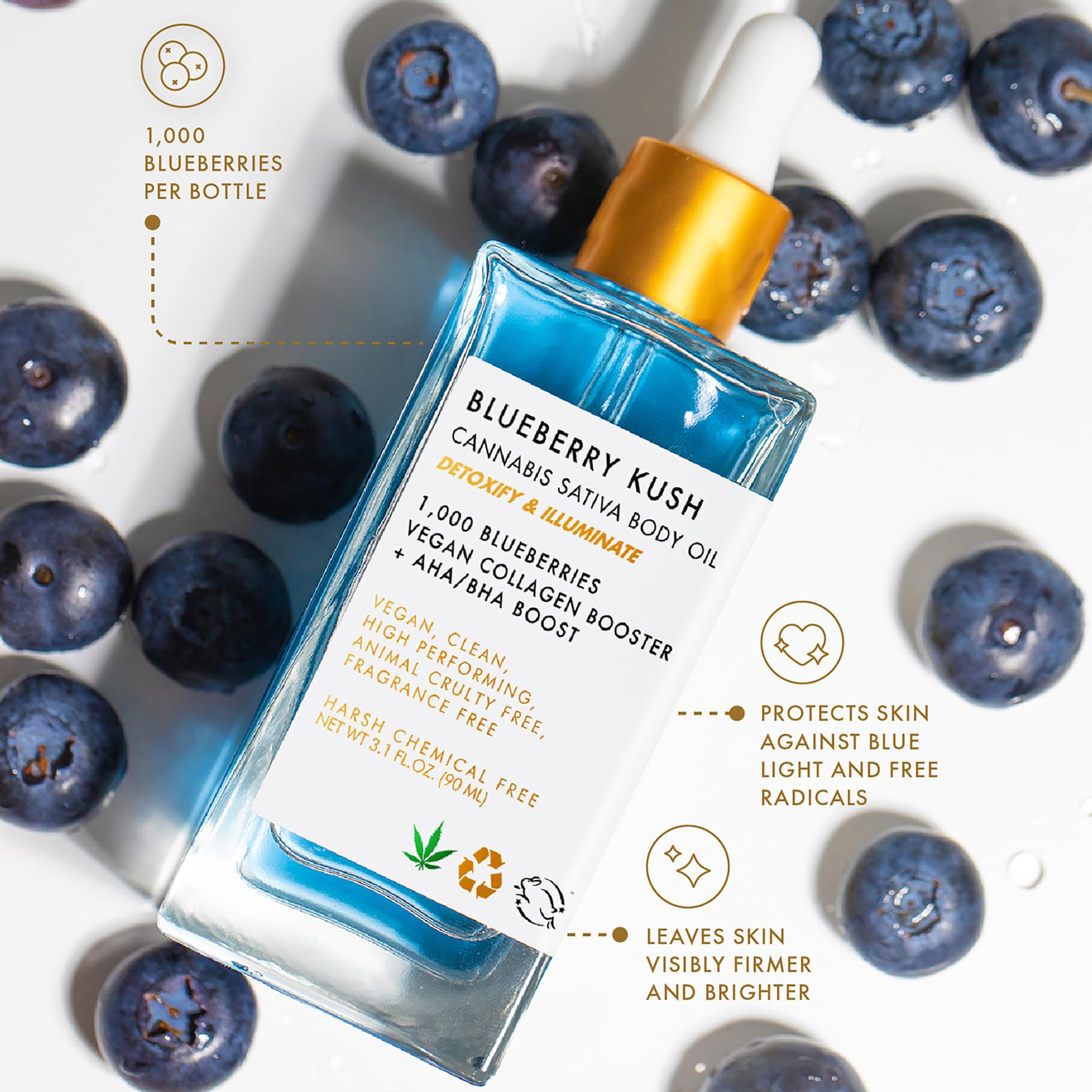 Blueberry Kush Cannabis Sativa Body Oil