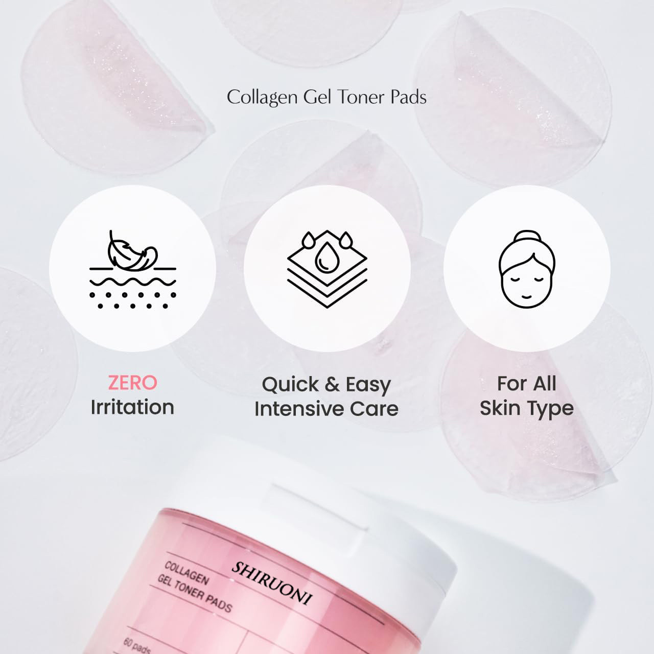 Collagen Gel Toner Pads, Pore Refining & Firming