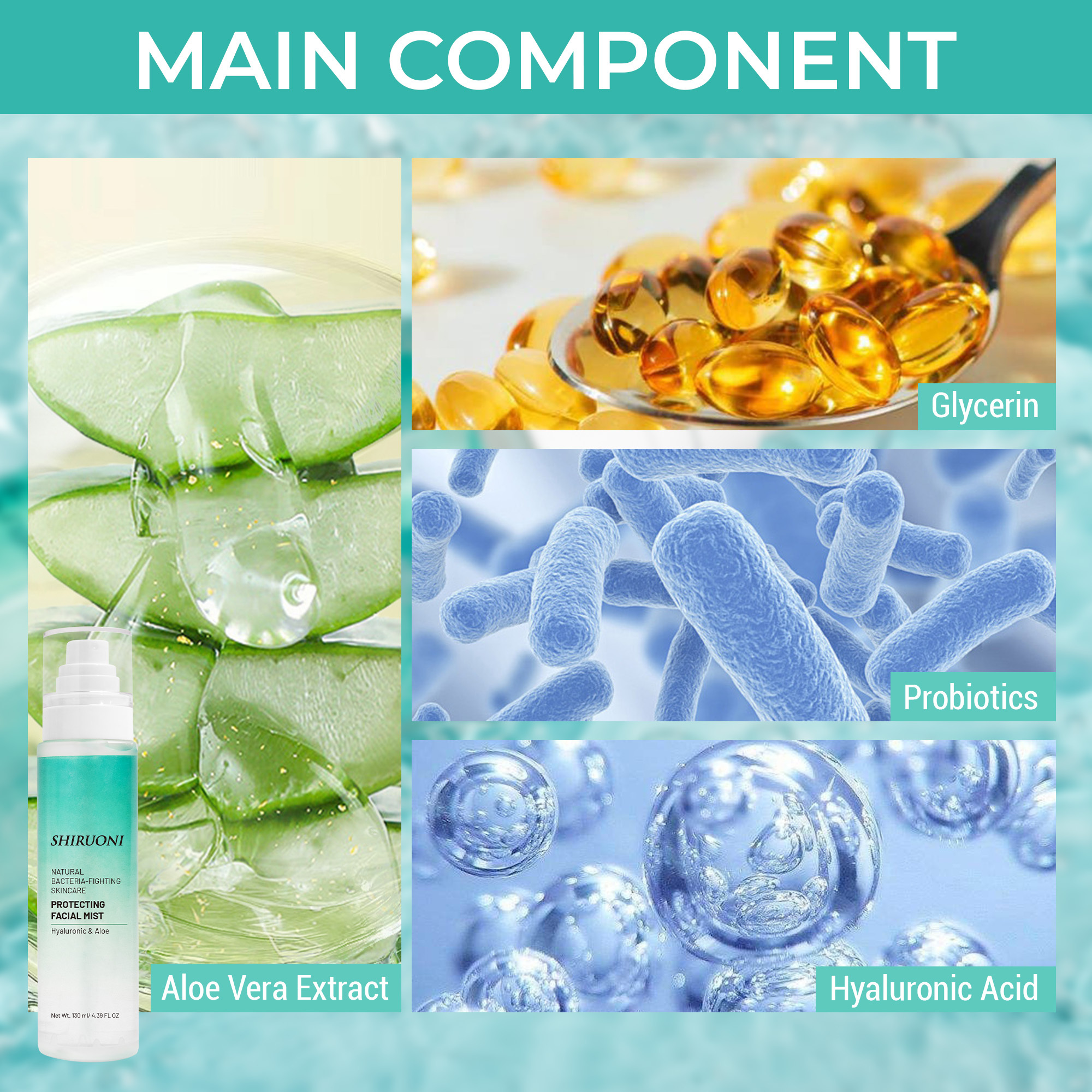Aloe Toner Facial Mist, Calm & Anti-bacteria