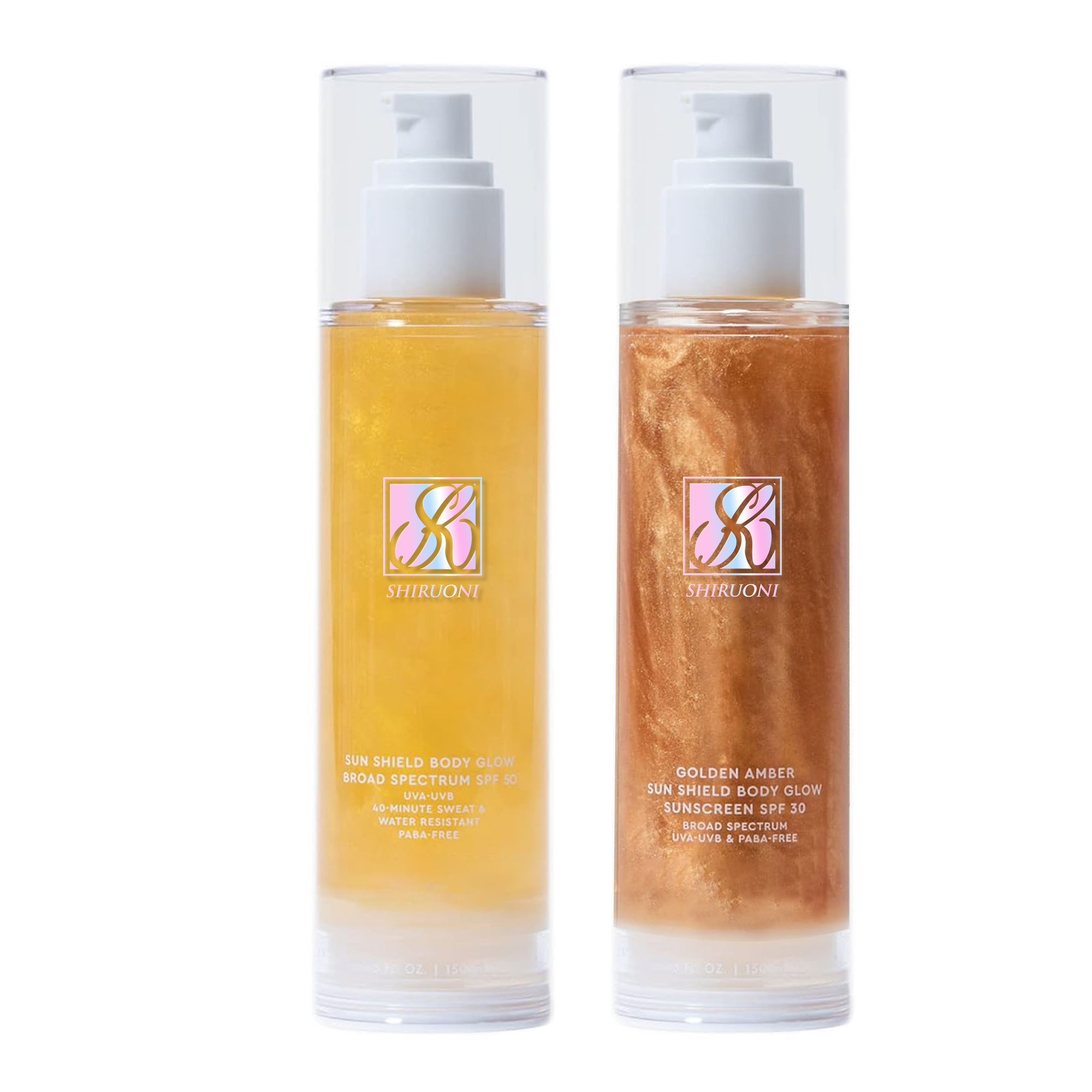 Body Glow Shimmer Sunscreen Gel, Glod & Amber