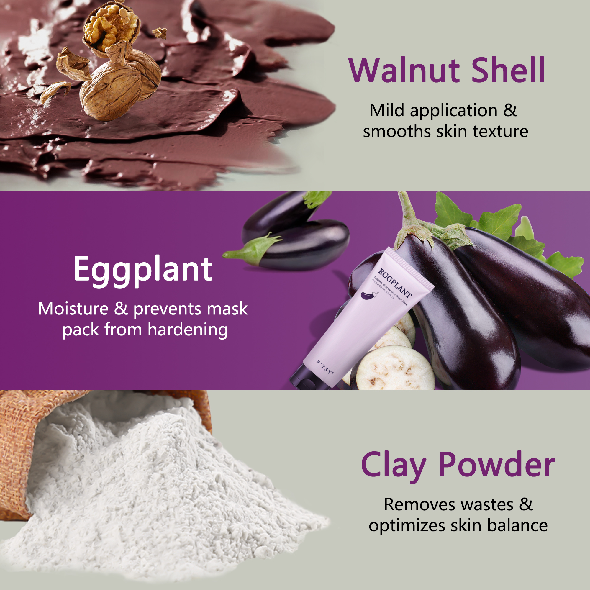Eggplant Clearing Mud Cream Mask