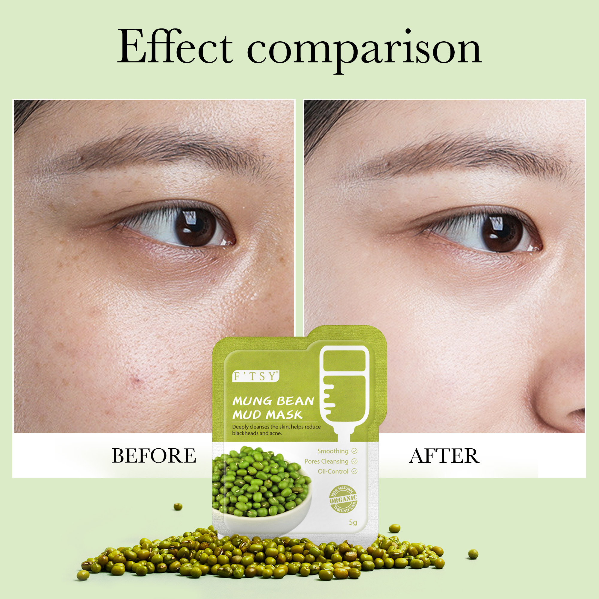 Mung Bean Mud Mask, Oil Control