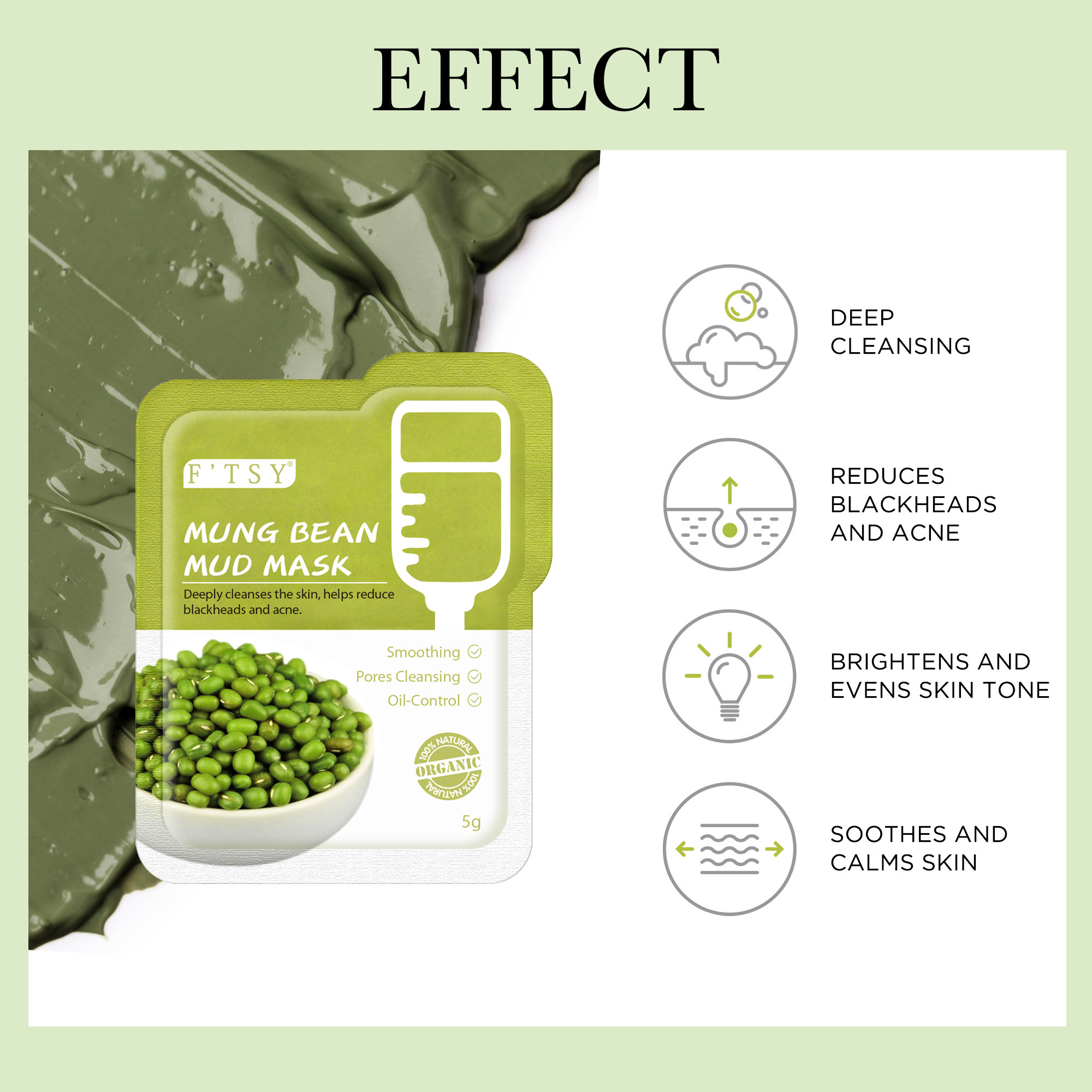 Mung Bean Mud Mask, Oil Control