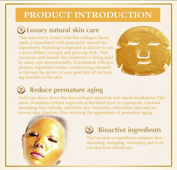 24k Gold Collagen Face Mask Sheet