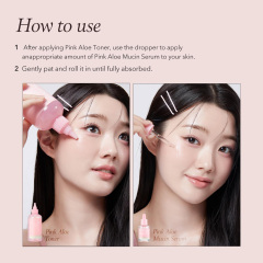 Pink Aloe Mucin Serum, Hydrating & Brightening